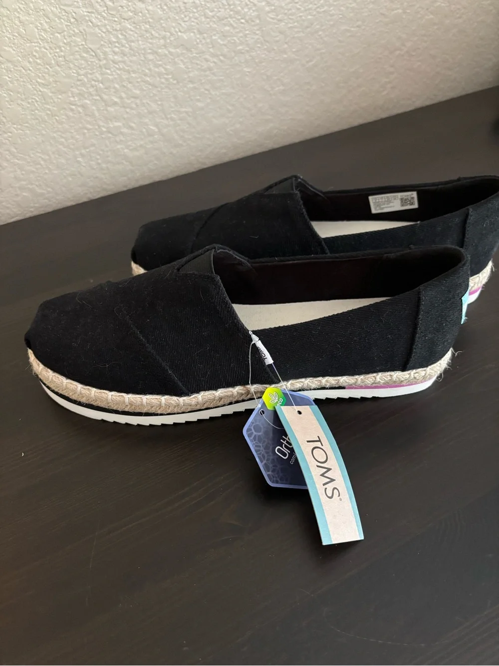 TOMS Womens Alpargata Platform Espadrille - Black NEW WITH TAGS